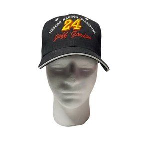 Vintage Jeff Gordon StrapBack Nascar Racing 24 DuPont Hat Cap Black Script